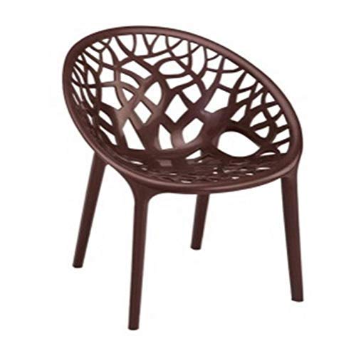Image of SkyGlamour Neelkamal Crystal Plastic Chair | Chairs for Home, Living Room, Garden, Patio Durable Indoor & Outdoor|Plastic Chair Set of 2; Colour: Weather Brown