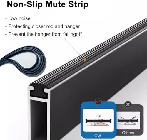 Adjustable Metal Wardrobe Rods, 2 Pack, 10-40 Inch Closet Hanging Bar with Mounting Bracket, Durable Aluminum Alloy Clothes Pole for Home & Commercial Use (38 in/96.5 cm)