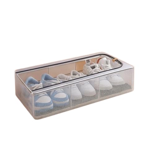 Foldable Shoe Storage Box 24L, Transparent Shoe Storage Organizer with Clear Window, Multipurpose Clothes & Footwear Storage Bag, Collapsible Shoe Rack Box for Wardrobe, Closet & Home Organization