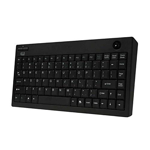 Adesso 2.4 GHz RF Wireless Mini Trackball Keyboard (WKB-3100UB), Black