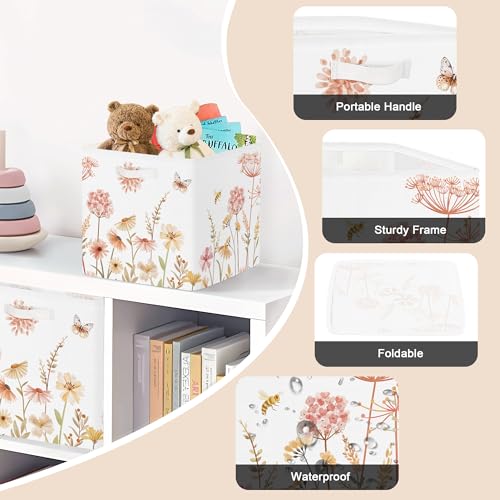 Boite de rangement pliable fleurie Clastyle pour optimiser et trier le linge - 7