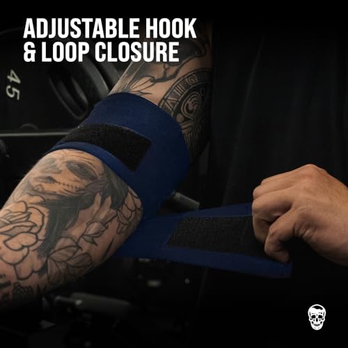Gymreapers Weightlifting Elbow Wraps (1 Pair) - Flexible 40'' Elbow Compression Strap & Joint Support Brace - for Bench Press, Powerlifting, and Pressing - Image 4