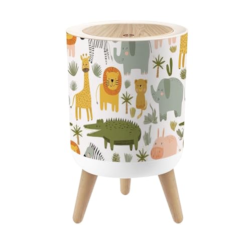 Caneca de basura redonda con tapa y patas 7L