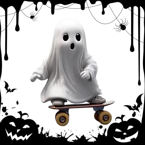Figura fantasma de Halloween - Figura de fantasma linda de resina escultura halloween, decoración de interior divertida para mesa, biblioteca, sala de estar, dormitorio porche jardín