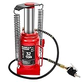 GAOLLY Air Hydraulic Bottle Jack, 32 Ton (66600) lbs Hydraulic Bottle Jack with 10.43''-19.88'' Lifting Range & Manual Hand Pump, for Pickup, Truck, RV, Auto Repair