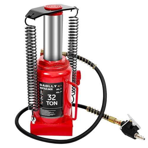 GAOLLY Air Hydraulic Bottle Jack, 32 Ton (66600) lbs Hydraulic Bottle Jack with 10.43''-19.88'' Lifting Range & Manual Hand Pump, for Pickup, Truck, RV, Auto Repair