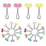 WideSmart 24 Pcs Perle Clip Schal Pin,Muslim Hijab Pins Clips Kopftuch Klammern U Form Sicherheitsnadel Brosche Schmuck Schalclip Tuchclip Schal Zubehör für Muslimische Damen Schals Hijabs