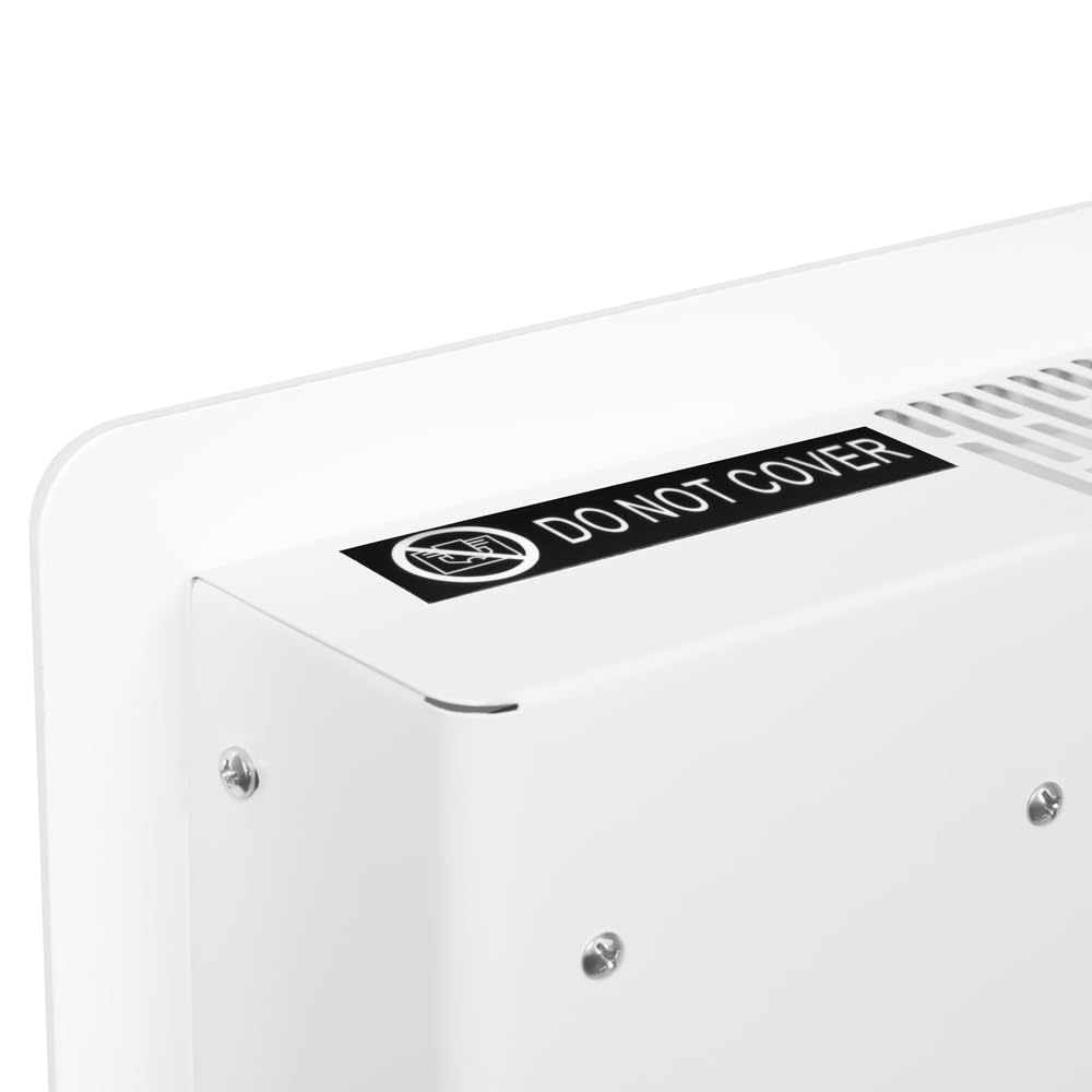 VONROC Convector eléctrico Smart 2500 W – Panel de cristal con pantalla LED – Control WiFi mediante App Tuya Smart Life – Termostato 5-50 °C – Temporizador – IP24 – Pared o suelo blanco
