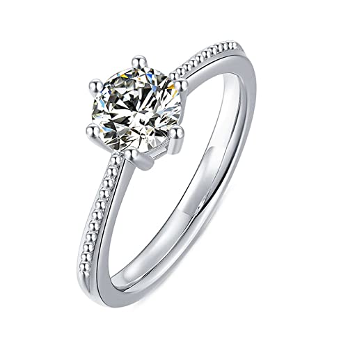 Bague moissanite 6 griffes argent anti-ternissement pour éviter les rayures et garder l'éclat