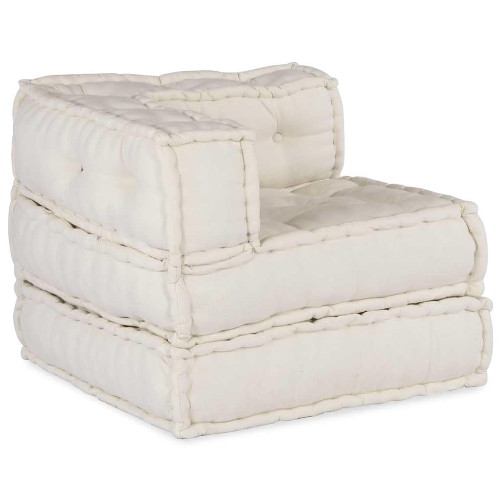 SYDE Sofá Modular Crema 70x70x54 Tela | Relleno de espuma, algodón suave, diseño versátil, para sala, porche o juegos