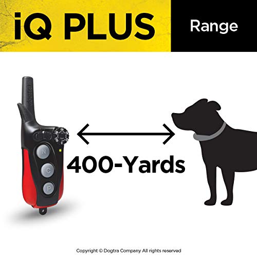 Dogtra Iq Plus+ 2-Dogs Remote Training System - 400 Yard Range, Waterproof, Rechargeable, Static, Vibration - Includes Petstek Dog Training Clicker #TOP4