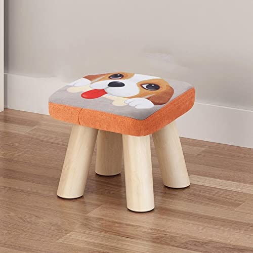 Repose-pieds carrés 26cm motif chien avec assise rembourrée confortable