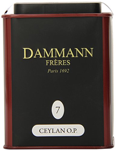 Dammann Frères - 7 - Ceylan O.P. boîte 100 g - Thé noir vrac - 7.5 cm x 7.5 cm x 9.5 cm