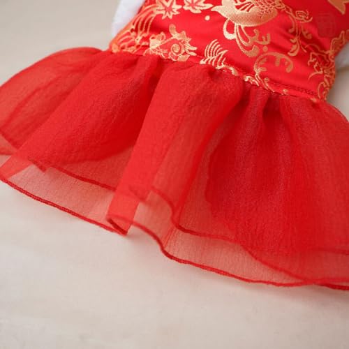 Roupa decorativa vintage térmica para animais de estimação vestido vermelho 110: Ano Novo 2022 Roupa
