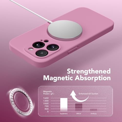 Image of Magnetic for iPhone 13 Pro Max Case, Compatible with MagSafe, [Full Camera Protection][Screen Protector] Silicone Shockproof Protective Phone Case for iPhone 13 Pro Max 6.7 inch, Blackcurrant