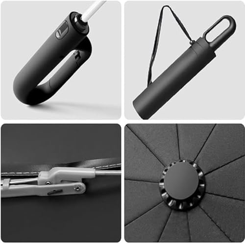Parapluie coupe-vent doté d'une boucle créative et d'une structure durable renforcée