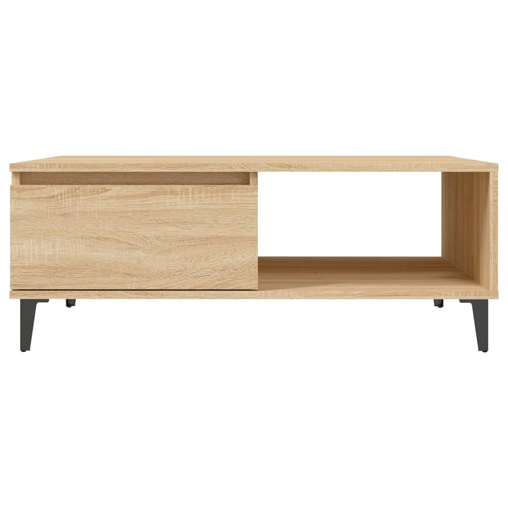 vidaXL Mesa de Centro Auxiliar Consola Mesita Salón Lateral Té Café Sofá Sala de Estar Muebles Mobiliario Contrachapada Color Roble Sonoma 90x60x35cm
