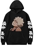  YIMIAO Unisexe My Hero Academia Sweat à Capuche Anime Pull Japonais Animé Cosplay Manches Longues Pullover Homme Femme(XL)