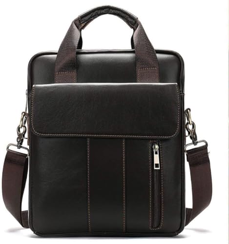 WAGMY Leather Business Briefcase Fashion Crossbody Bag Multi-Function Waterproof Large Capacity Outdoor Zipper Backpack