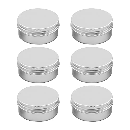 1st Choice Aluminum Tin Jar Refillable Containers 15 ml Aluminum Screw Lid Round Tin Container Bottle for Cosmetic Lip Balm Cream 6 Pack