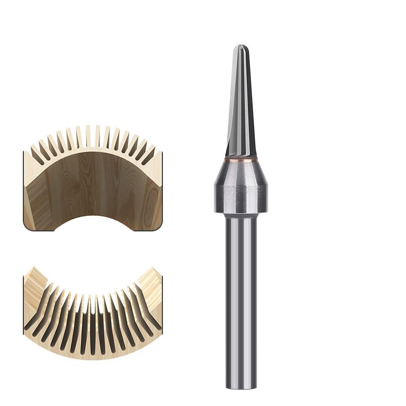 HUHAO 1/2 Inch TCT Router Bits, R1.6mm Rounded Bottom Arc Grooving Cutter for Wood Bending, CNC Milling Smooth Grooves in Solid Wood, Plywood, MDF for Furniture & Door Panels