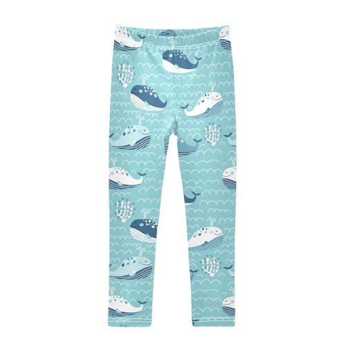 ZZKKO Girls Leggings Naive Whale Toddler Girls Clothes Leggings for Girls Toddler Girls Leggings 3-4T