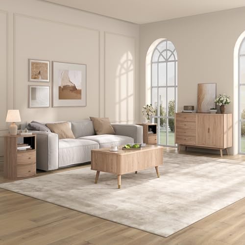 Lift Top Coffee Table with Storage for Living Room,38",Natural Oak - Image 5