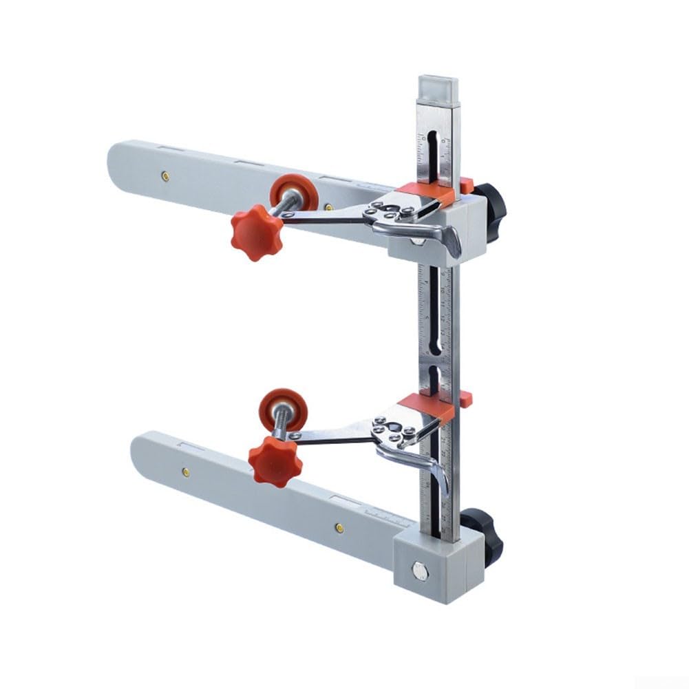 Abrazadera deslizante ajustable para cajón con grabados de doble escala y brazo de apoyo para un ajuste seguro del gabinete de cocina con construcción de metal y plástico (juego de 1 pieza)