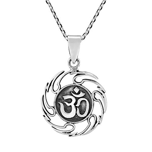 Collier Om argent 925, pendentif Aum pour yoga et méditation quotidienne
