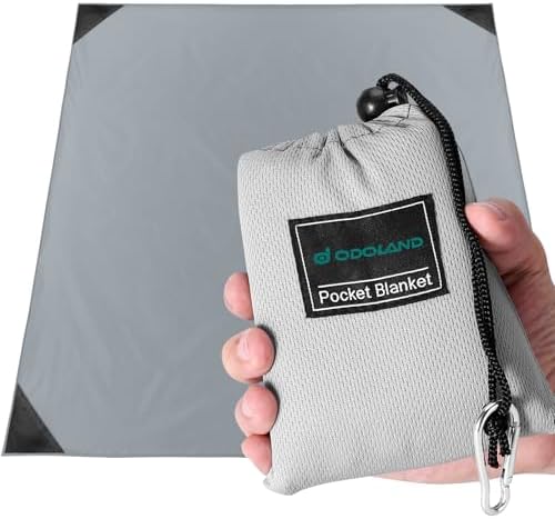 Odoland Mini Picknickdecke Ultraleicht, Tragbare Stranddecke 180x160 cm | Klein, Dünn, Faltbar, Camingmatte Kompakt für BBQ, Strand, Reisen, Camping, Picknick