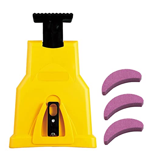 Afilador de motosierra con 3 piedras de afilado rápido para motosierra de 14/16/18/20 pulgadas y barra de sierra de cadena de 2 agujeros para leñadores, cortacéspedes