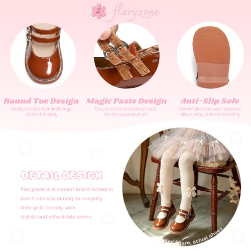 Image of Flaryzone Toddler Little Girl Mary Jane School Uniform Oxfords Flat Dress Shoes