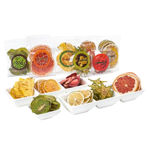 natural dried fruit kit for diy crafts - 7 packs perfect for soap making candle making resin jewelry bath bombs and nail art - includes grapefruit strawberry kiwi orange pineapple lime starfruit