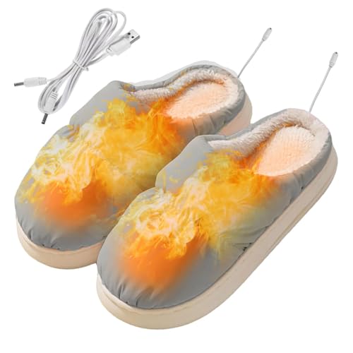 Almohadilla térmica para pies – Zapatillas de calentamiento eléctricas, botas de calor USB, calentador de pies de invierno | Soporte térmico para hombres y mujeres, uso en la cama de escritorio