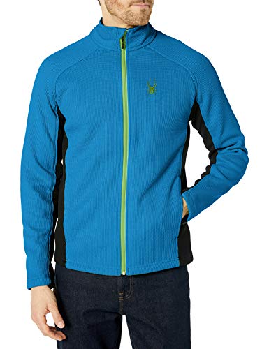 Spyder Men's Constant Full Zip Mid Wt Stryke Tailored Fit Stryke Jacket, French Blue/Black, Large