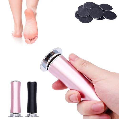 電動フットファイル、足用電気カルスリムーバー、電動フットファイルネイルグラインダー 2イン1、充電式プロフェッショナルフットサンダーペディキュアツール 足乾燥死んだ肌用 60枚のサンドペーパーディスク付き