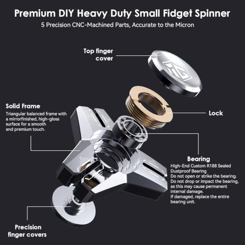 Image of INNOPLUS Fidget Spinner, Sturdy Stainess Steel Heavy Silent Metal Fidget Spinner,Small Hand Fidget Spinners with Precision Bearing, Delivers Smooth and Long Spin Times, for Stress Relief, EDC
