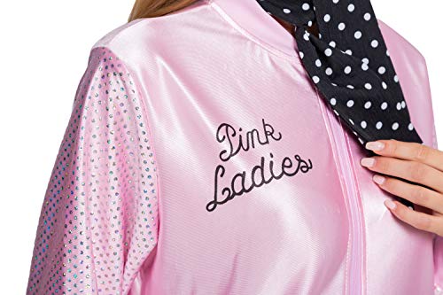 Spooktacular Creations 50S Pink Jacket Halloween Costumes With Scarf And Cateye Glasses, Hair Band For Women Role-Play(Large) #TOP7