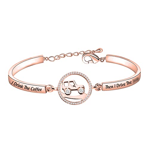 TGBJE J First I Drink The Coffee Then I Drive The Bracelet Gift (RG bangle)