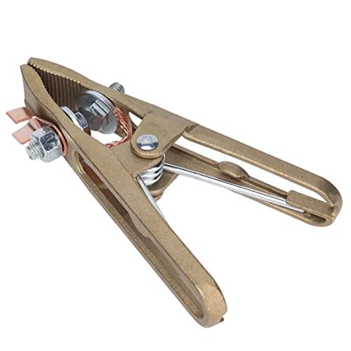 Yuecoom 400A Brass A-Shape Ground Welding Earth Clamp, Welder Ground Clamp Welder Earth Ground Cable Copper Grip Clip Clamp for Welding Machine