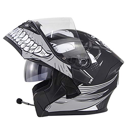 GAOZHE Casco de Motocicleta Modular con Bluetooth, Doble Visera, de Cara Completa, para Motocicleta, ciclomotor, ciclomotor, Hombres, Mujeres, Certificado por Dot/ECE