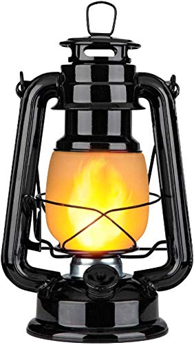 Vintage Lantern，Realistic Flicker Flame Outdoor Hanging Lantern Battery Operated Camping Lantern LED Night