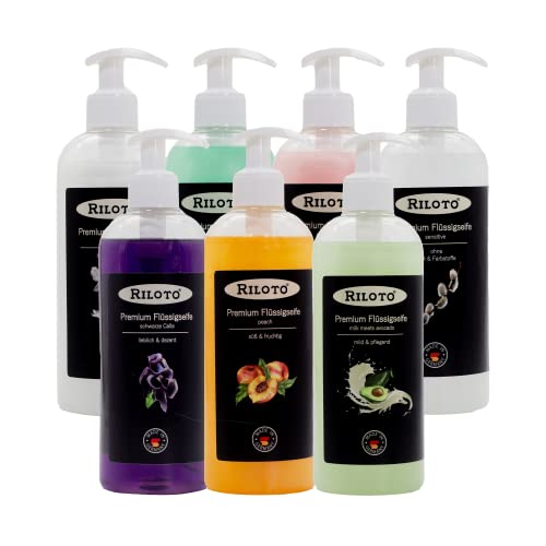 Lorito Flüssigseife Set 7x 500ml, Handseife flüssig in 7 verschiedenen Düften, pH-neutral und sanft zur Haut Cover