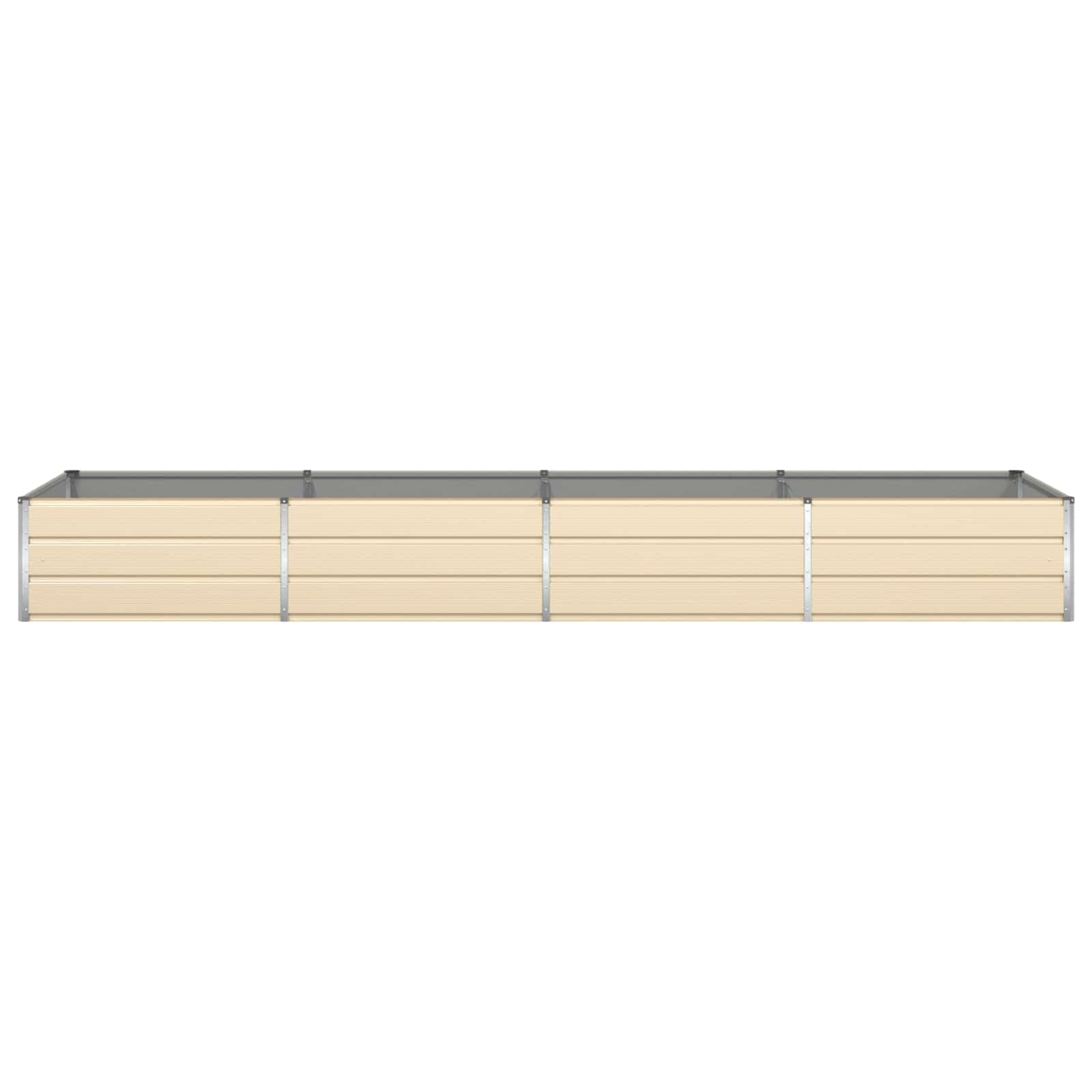 Macetero marfil 385 x 100 x 45 cm – Gran bancal elevado de acero galvanizado para jardín y terraza – Jardinera estable de metal en diseño industrial – Maceta robusta
