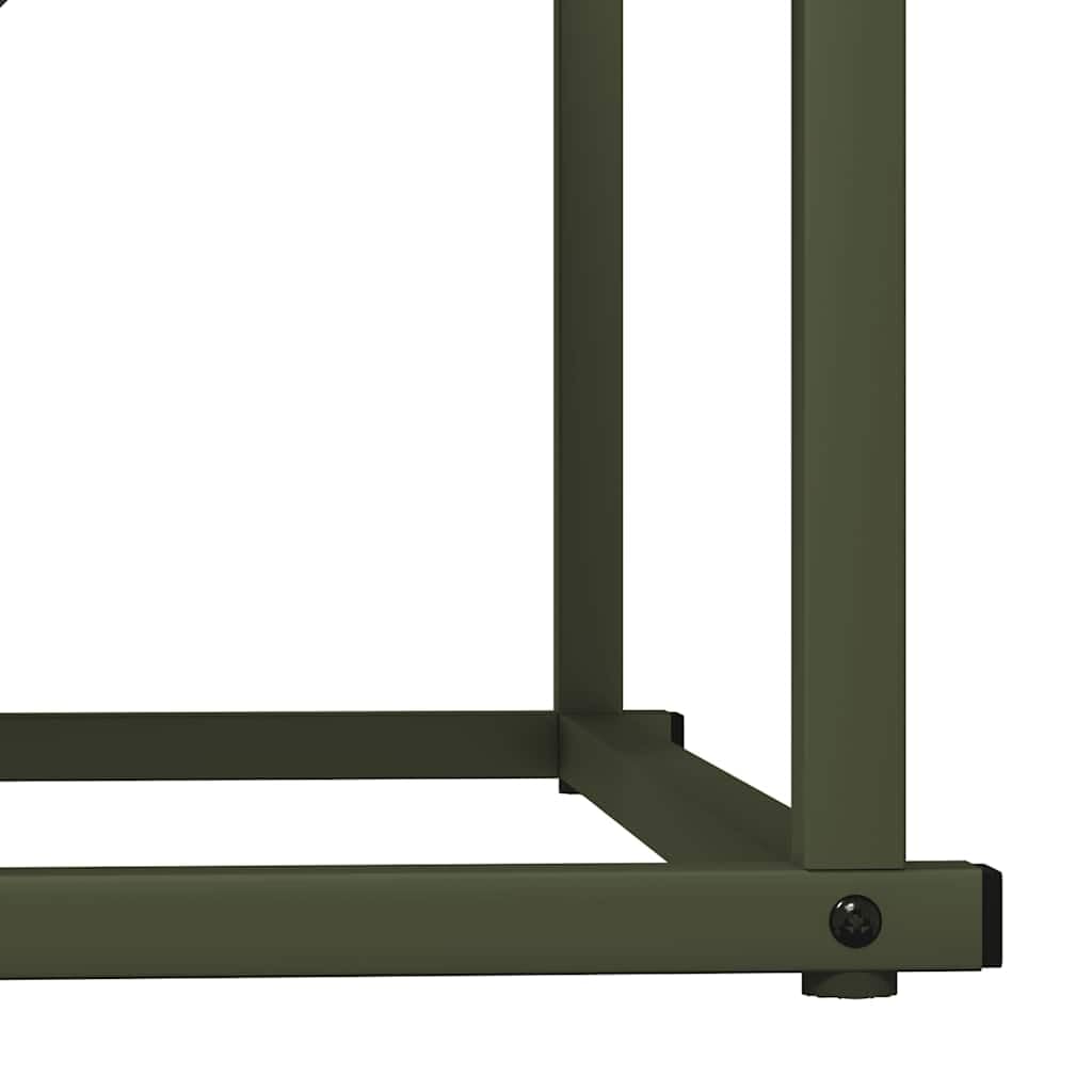 Brokky 864176 Rastrelliera per Legna da Ardere Verde Oliva 70x43x34,5 cm Legnaia da Esterno in Metallo, Ripiano per Legna da Ardere, Portalegna