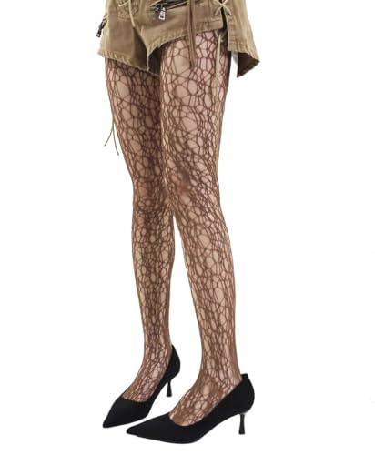 Mrotrida Women's Irregular Spider Web Tights Big Ripped Fishnet Halloween Witch Tights Stockings Gothic Distressed Leggings2