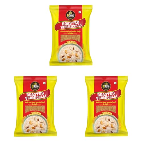Image of DISANO Roasted Wheat Vermicelli,No Maida,850 Gram,Cholesterol Free,unflavored (Pack of 3)
