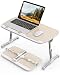 AboveTEK Folding Laptop Table Stand for Bed, Portable Lap Desk Breakfast Tray for Sofa Couch Floor, Height Adjustable Tablet Reading Drawing Table, Standing Desk Computer Riser, Outdoor Camping Table