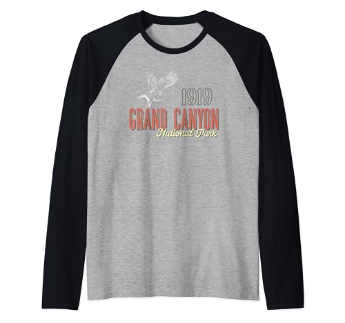 Grand Canyon Parc National Extérieur Souvenir Vintage Manche Raglan