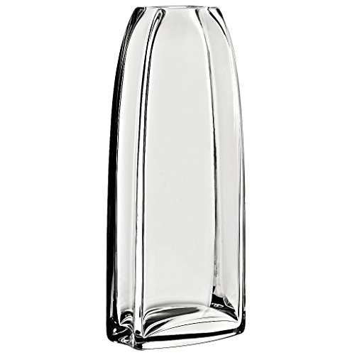 CRISTALICA Crystal Vase, Bouquet Flower vase, Collection Lily, Transparent, Square, 13 x 8 cm, Lead Crystal, Modern Style (German Crystal Powered